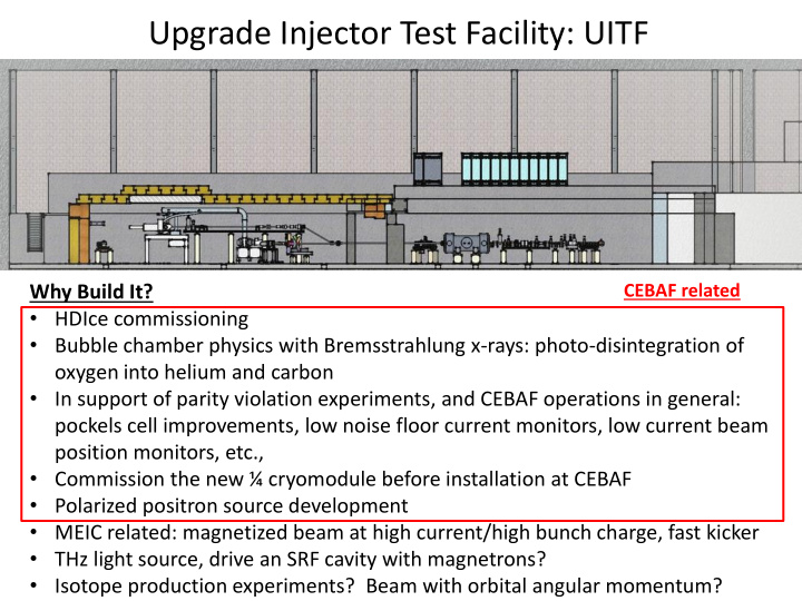 upgrade injector test facility uitf