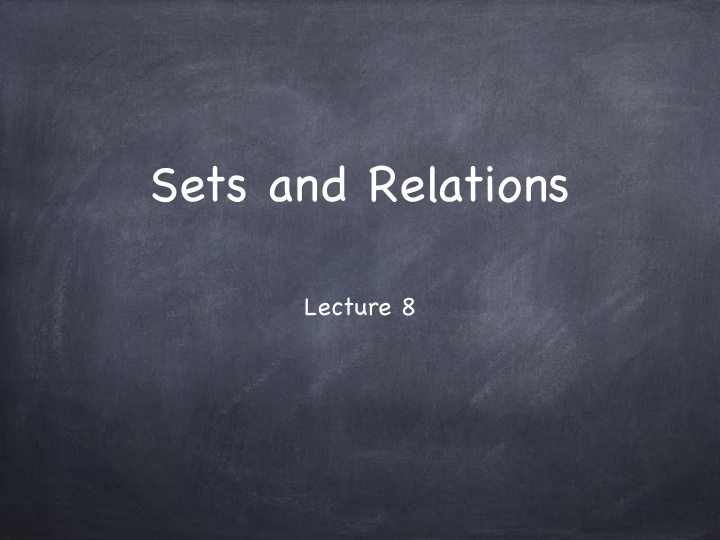 sets and relations