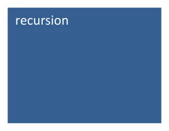 recursion   How expressive is SQL?  Full programming languages can express all  computable