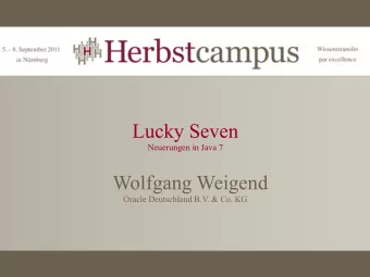 Lucky Seven  Neuerungen in Java 7  Wolfgang Weigend  Oracle Deutschland B.V. &amp; Co. KG  P