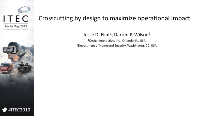 crosscutting by design to maximize operational impact