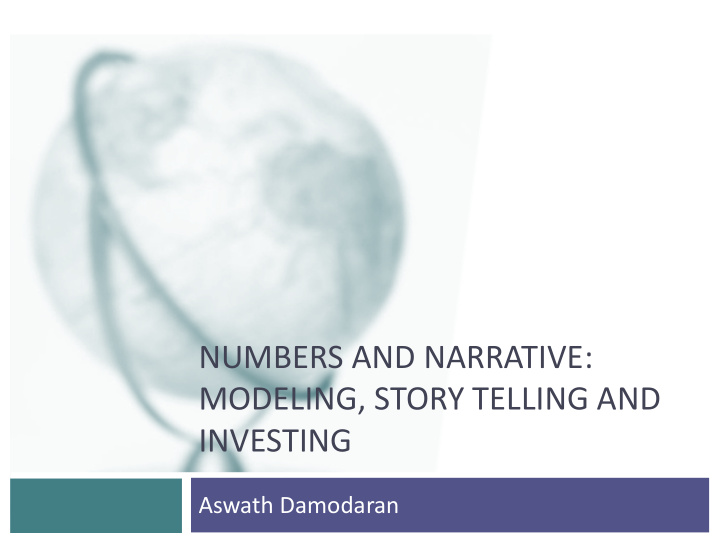 numbers and narrative modeling story telling and investing