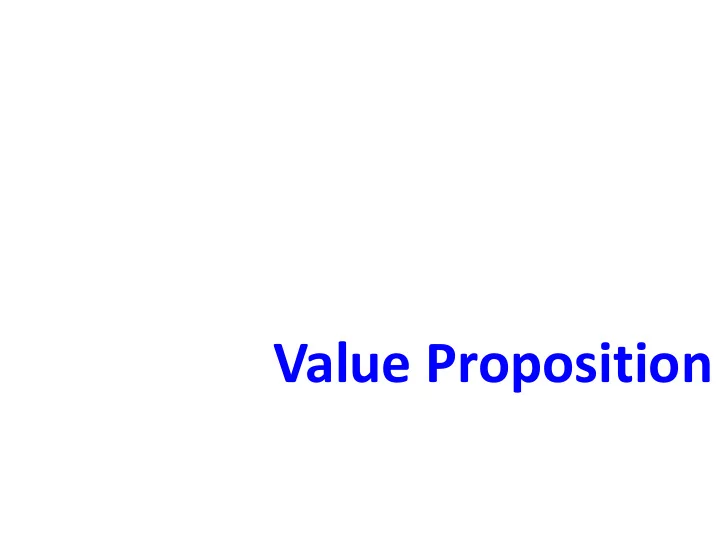 value proposition how would you define your value