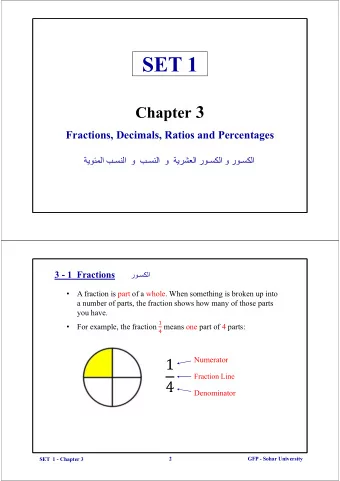 Fractions, Decimals, Ratios and Percentages