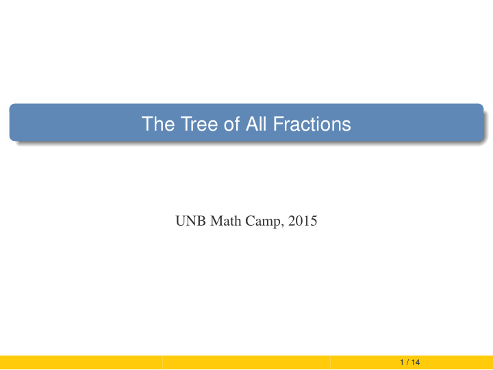 the tree of all fractions