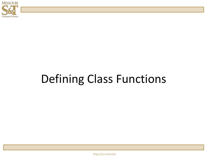 defining class functions