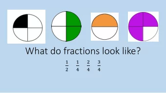 What do fractions look like?  1  1  2  3  2  4  4  4  One whole  Two halves  make a whole  Four