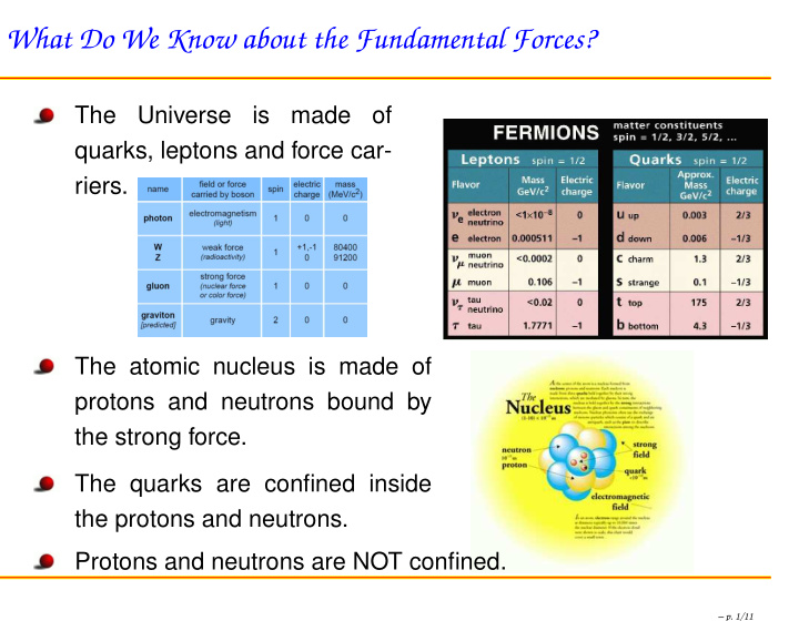 what do we know about the fundamental forces