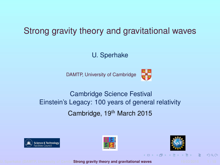 strong gravity theory and gravitational waves