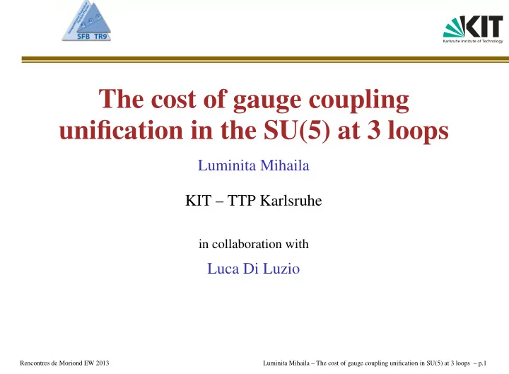 the cost of gauge coupling unification in the su 5 at 3
