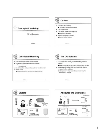 1  Characteristics of Objects  Identity  The Class Diagrams  Discrete and distinguishable