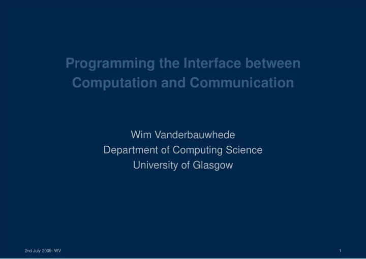 programming the interface between computation and