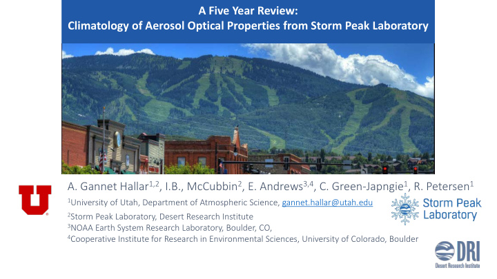 a five year review climatology of aerosol optical