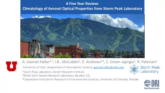 A Five Year Review:  Climatology of Aerosol Optical Properties from Storm Peak Laboratory A. Gannet