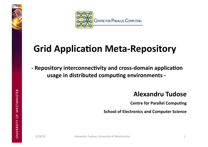 grid applica on meta repository