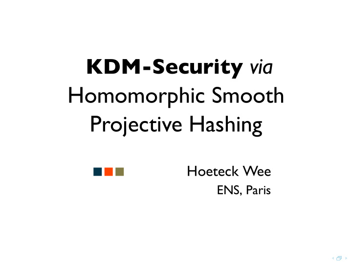 homomorphic smooth projective hashing