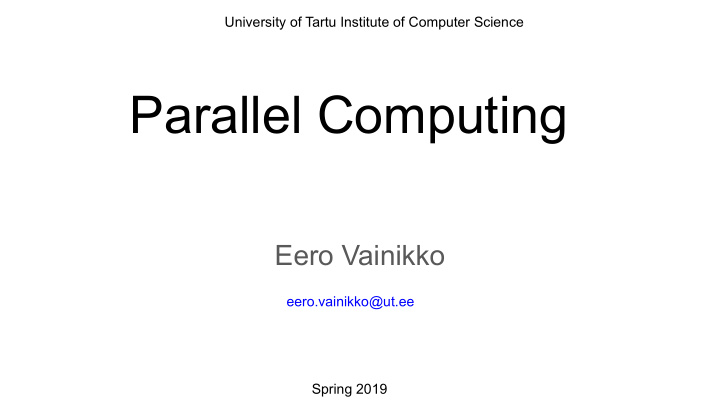 parallel computing