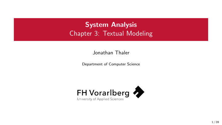 system analysis chapter 3 textual modeling