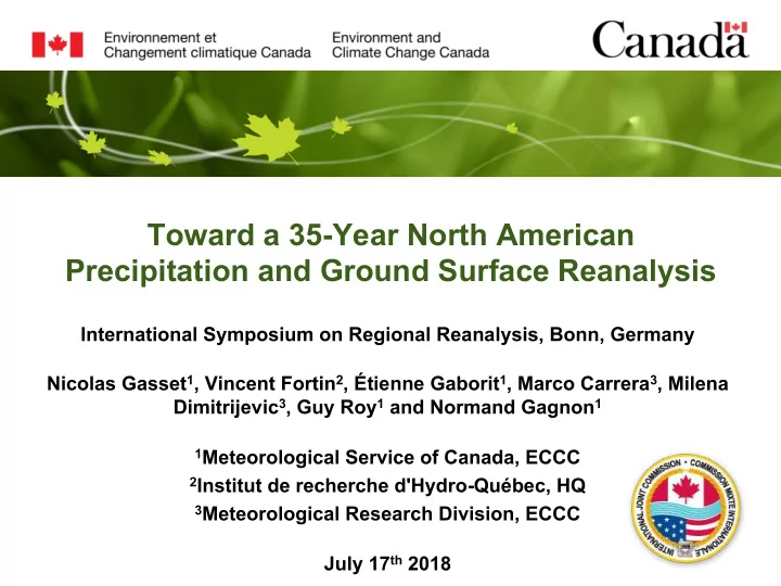 toward a 35 year north american precipitation and ground