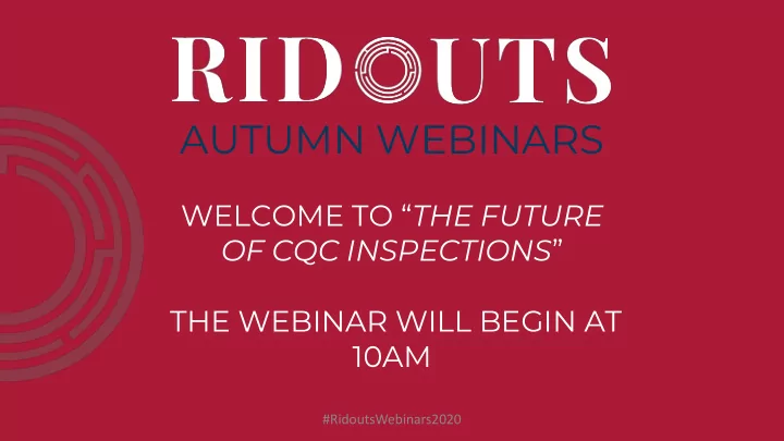 autumn webinars