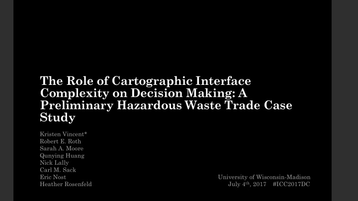 the role of cartographic interface