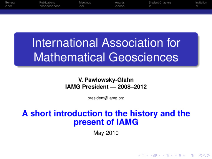 international association for mathematical geosciences