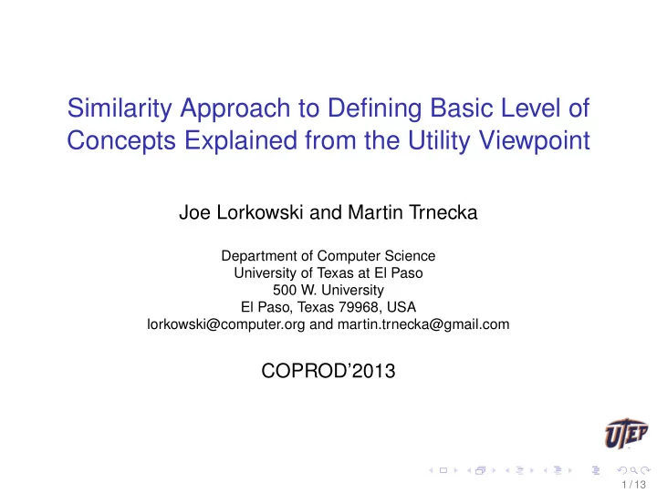 similarity approach to defining basic level of concepts