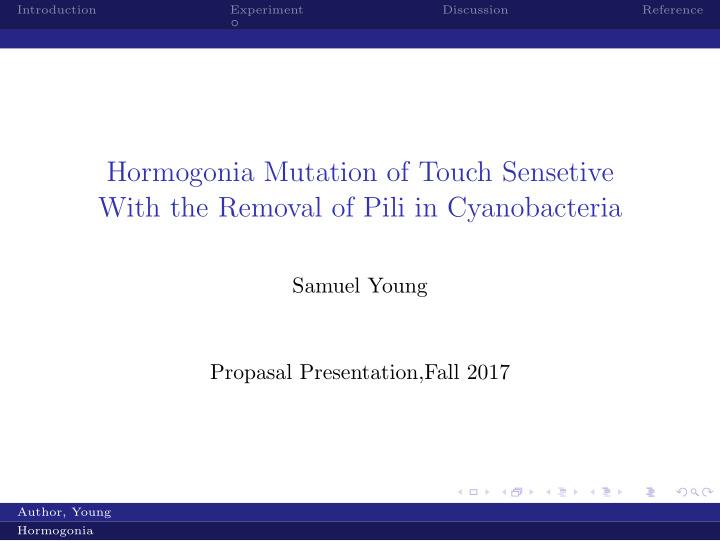 hormogonia mutation of touch sensetive with the removal