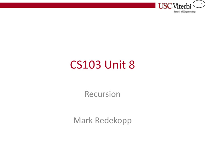 cs103 unit 8