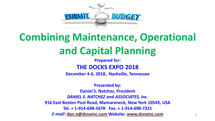 combining maintenance operational and capital planning