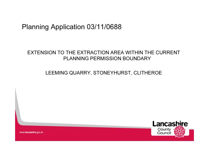 planning application 03 11 0688