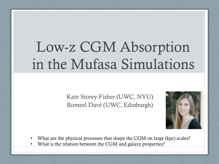 low z cgm absorption in the mufasa simulations