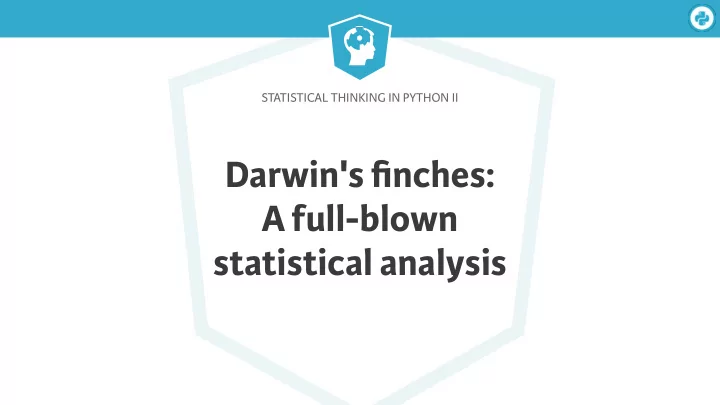 darwin s finches a full blown statistical analysis