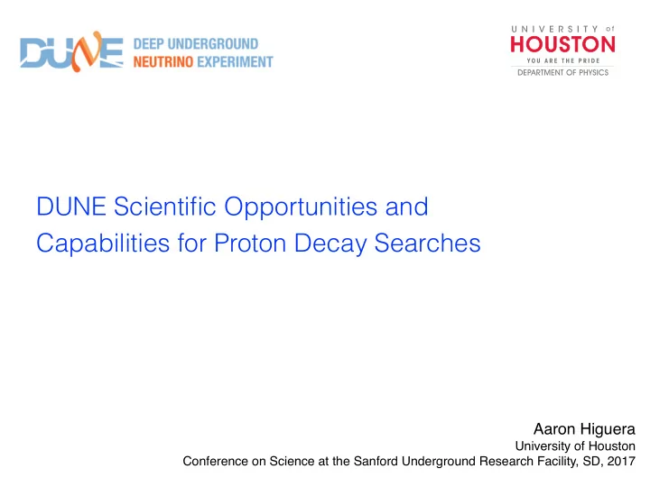 dune scientific opportunities and capabilities for proton