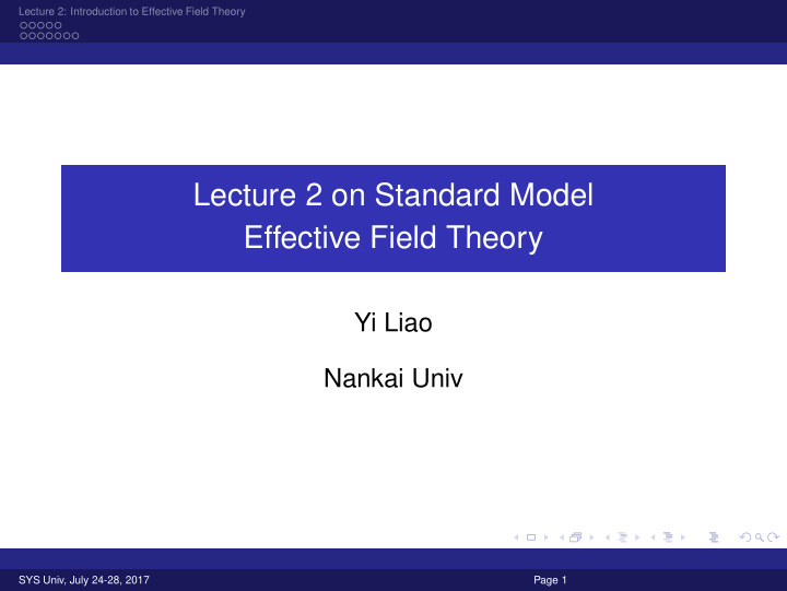 lecture 2 on standard model effective field theory