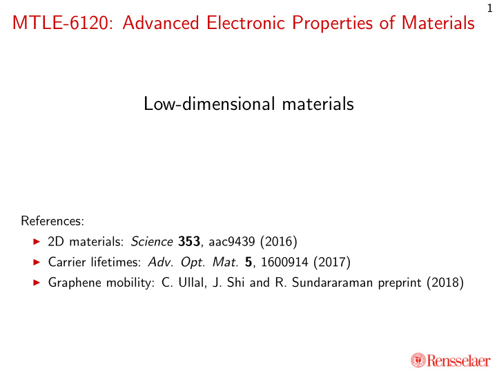 mtle 6120 advanced electronic properties of materials low
