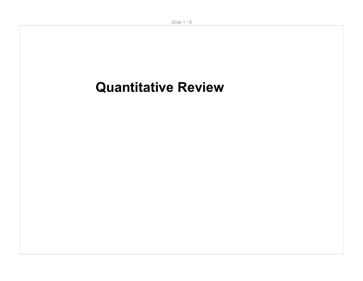 quantitative review