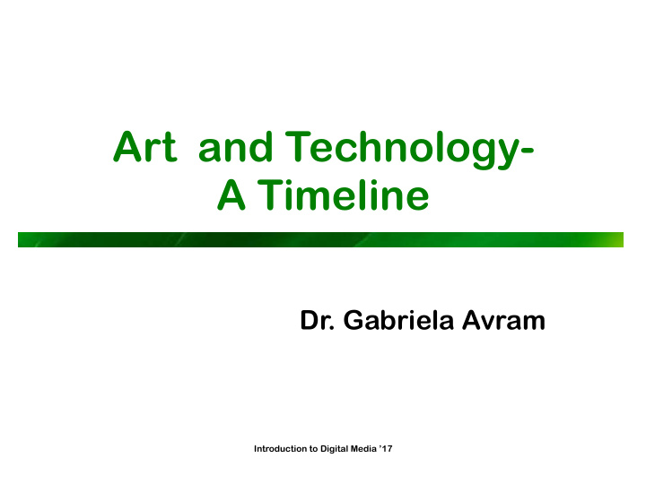 art and technology a timeline