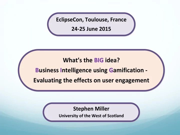 what s the big idea business intelligence using