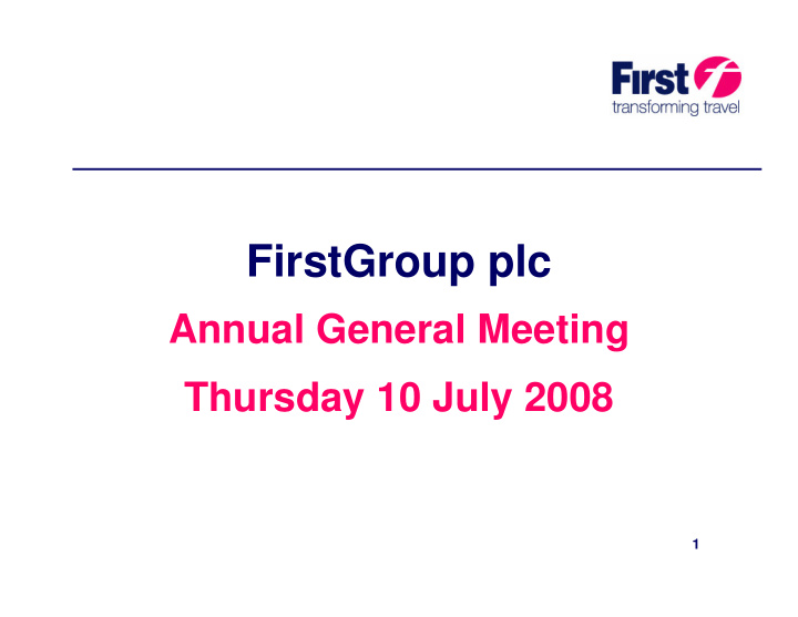 firstgroup plc