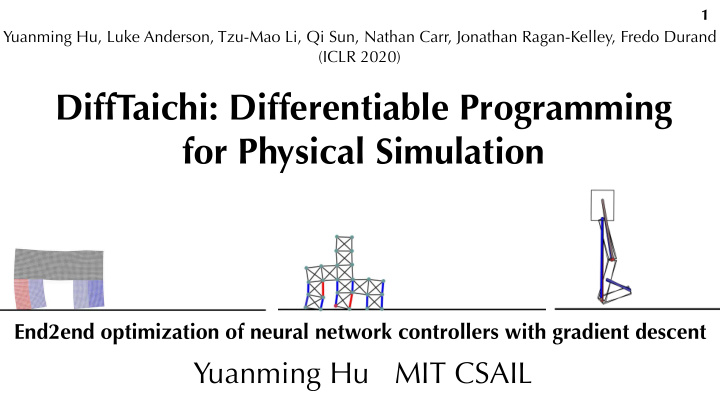 difftaichi differentiable programming for physical