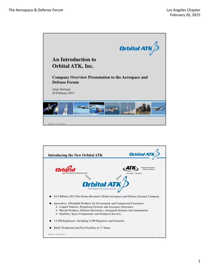 an introduction to orbital atk inc