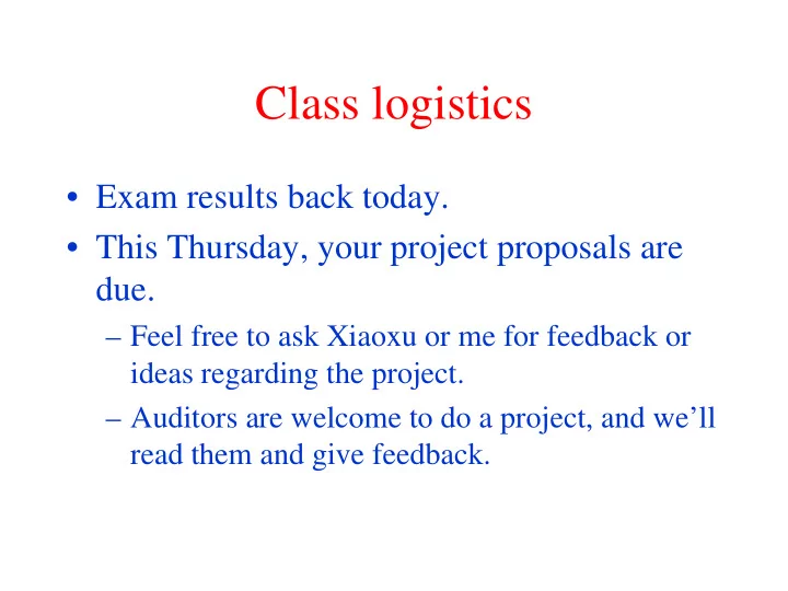 class logistics