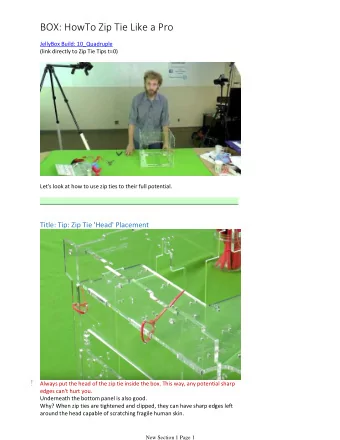 BOX: HowTo Zip Tie Like a Pro  JellyBox Build: 10_Quadruple  (link directly to Zip Tie Tips t=0)