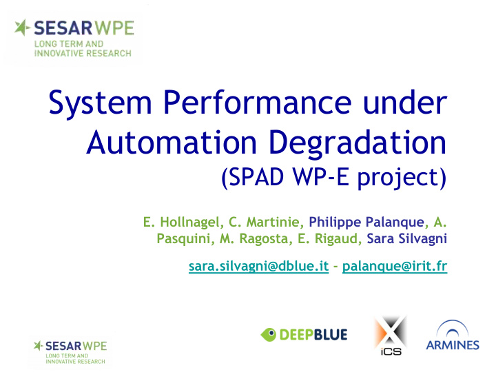 system performance under automation degradation