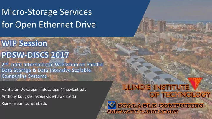 micro storage services for open ethernet drive