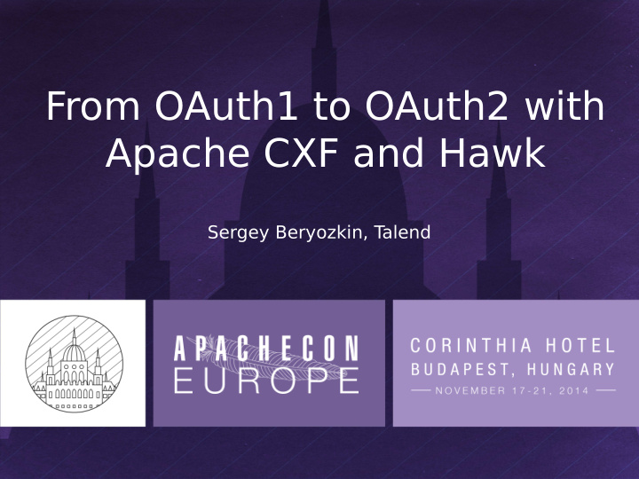 from oauth1 to oauth2 with apache cxf and hawk