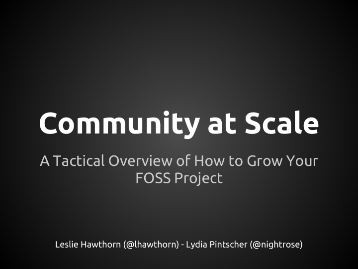 community at scale