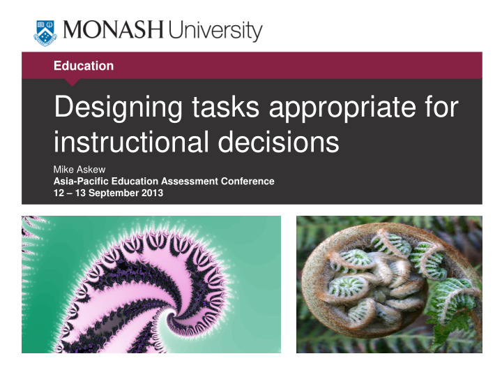 designing tasks appropriate for instructional decisions