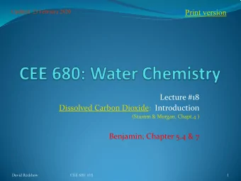 Print version  Updated: 23 February 2020  Lecture #18  Dissolved Carbon Dioxide: Introduction